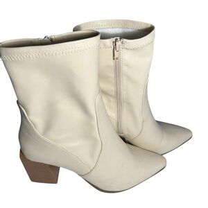 Lulus Faux Leather Western Mid Calf Pointed Toe Boots Sz 9